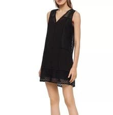 Image of AllSaints Manie Lace Shift Dress - Black large