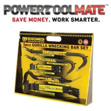 Image of Roughneck Wrecking Bar Gorilla Pry Bar 5pc Crowbar Set Kit Heavy Duty New 64961