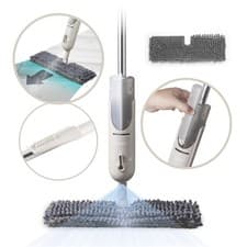 Image of Tower Spray Mop with Dual Chambers and Double-Sided Mop Head, Latte T969000MSH