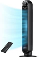 Image of 28Db Silent Tower Fan, 25 Ft/S Velocity Electric Cooling Fan with Remote, 90° Os