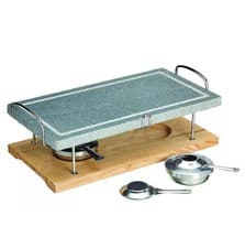 Image of Artesa Natural Marble Tabletop Hot Stone Grill with Gel Burners, No Cable Needed