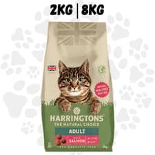 Image of Harringtons Complete Adult Salmon Dry Cat Food - 2kg, 8kg (4x2kg) High Protein