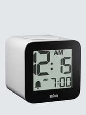 Image of BRAUN BC25 Time Speaking Digital  Alarm Clock - White