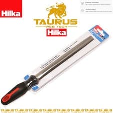 Image of HILKA 8" Half Round Engineers File 200mm Workshop Two Component Soft Grip DIY UK