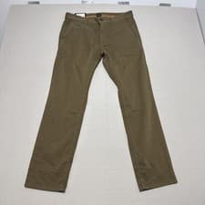 Image of Hugo Boss Chinos Mens W32 L30 Khaki Green Slim Fit Stretch Trousers New