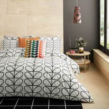 Image of Orla Kiely Linear Stem Charcoal - Double Duvet Bedding Set - RRP £80