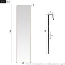 Image of Large Wall Mirror 147cm Full Length Over Door Hanging Bedroom Dressing Mirror UK