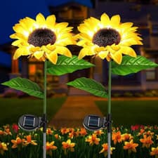 Image of Simulated Outdoor Solar Sunflowers Smart Sense Garden Lights Yard Wedding Thanks