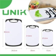 Image of UNIK Chopping Board Set. Non-Slip Feet. Extra Peeler, BPA Free Plastic.