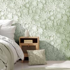 Image of Floral Wallpaper 3 Dimensions Light Green Sage World of Wallpaper WOW43755