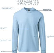 Image of Gildan 2400 Ultra Cotton Long Sleeved T-Shirt 205gsm (pack of 2)