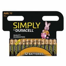 Image of Duracell Simply AAA Non Rechargeable Batteries, 12 Pack