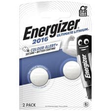 Image of Energizer Ultimate Lithium - CR2016 Batteries (2 Pack), Multicolour