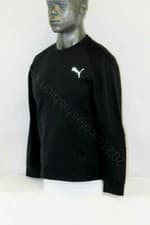Image of PUMA L/S SLIM FIT EVOSTRIPE DRYCELL CREWNECK PULLOVER BLACK/WHITE 581470-01