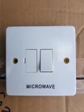 Image of Crabtree 4827 13a DP Switched Fused Connection Unit Engraved "Microwave"