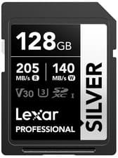 Image of Lexar 128GB SD Card SILVER, Up to 205MB/s Read, 140MB/s Write, 128GB, silver