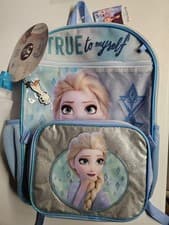 Image of New Disney FROZEN 2 Elsa Backpack! Comes With Lunch Box, Water Bottle, & Olaf!