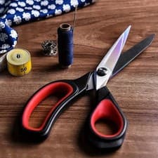 Image of PAIR of X 2 Crafts Scissors Household Scissor Soft Grip Office Stainless Steel