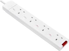 Image of Masterplug Rewireable Trailing 4 Socket Power Indicator & Individual Switches