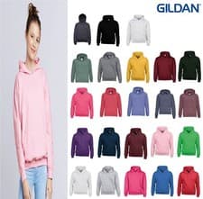 Image of Gildan Heavy Blend Youth Hooded Sweatshirt Kids Pouch Pocket Soft Hoodie Jumper