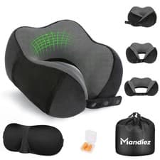 Image of Memory Foam U Shaped Travel Pillow Neck Support Soft Head Rest Plane Car Cushion