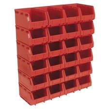 Image of Sealey Tps324R Plastic Storage Bin 148 X 240 X 128Mm - Red Pack Of 24