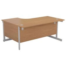 Image of First Right Hand Radial Desk 1800x1200mm Nova Oak/White KF803232