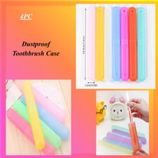 Image of Travel-Friendly Dustproof Toothbrush Case - Portable Plastic Container