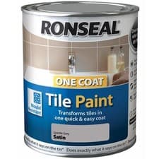 Image of Ronseal One Coat Tile Paint Satin 750Ml Kitchen Bathroom Tile Paint 5 Colours