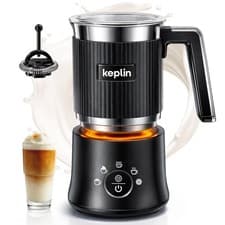 Image of Keplin Electric Milk Frother Automatic 5 in 1 with Stainless Steel Jug Black