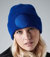 Image of Beechfield Circular Patch Beanie Double Layer Knit Cuffed Design Casual