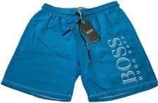 Image of HUGO BOSS BRAND NEW INNER LINEN NET DOT LOGO SWIM SHORTS