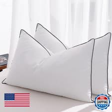 Image of Mosluna King Feather Down Pillows Set of 2 Luxury Hotel Collection 20x36