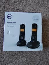 Image of ☎️ BT Everyday Cordless Phone Twin Handset Call Blocker Home Phone Set Black NEW