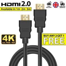 Image of 4K HDMI CABLE 2.0 HIGH SPEED GOLD PLATED FAST LEAD HD  2160P 3D HDTV 1080P 1m2m3