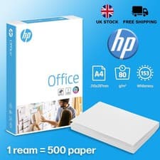 Image of HP OFFICE A4 WHITE COPIER PRINTER PAPER 80GSM 1 2 3 4 5 10 REAMS /500 SHEETS