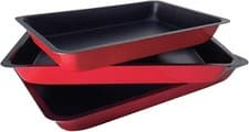Image of Oven Tray Set Baking Roasting Trays Non Stick Cake Tins Cooking Carbon Steel Pan