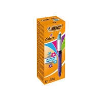 Image of Bic 4 Colour Grip Fashion Retractable Ballpoint Pen (Pack of 12) 8922901