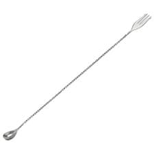 Image of Bar Mixing Spoon, Stainless Steel Cocktail Spoon 20 Inch Spiral Pattern - Silver