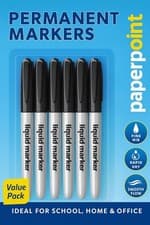 Image of Permanent Markers Fine Tip Sharp Bullet Point Multi Coloured/Black Pen