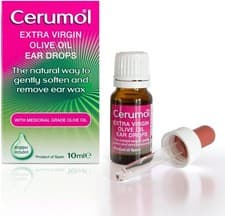 Image of Cerumol Extra Virgin Olive Oil Ear Drops, 10ml, Gentle, Natural Formulation
