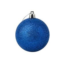 Image of Christmas Tree Bauble Large 20cm Dark Blue Glitter Shatterproof Decoration