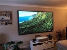 Image of XY Screens 110" pet crystal fixed frame projector screen for UST projector