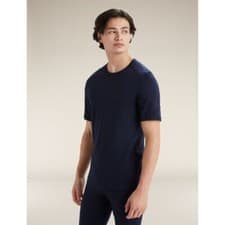 Image of Icebreaker Men's Merino 200 Oasis Short Sleeve Crewe Thermal Top - Midnight Navy