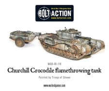 Image of 28mm Bolt Action Churchill Crocodile Tank Model with Flame Thrower Miniature