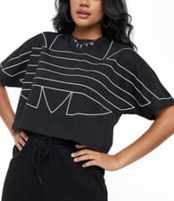 Image of adidas Originals Women's Large Logo Oversized Tee Loose Fit Boyfriend T-Shirt