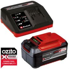 Image of Einhell Genuine PXC 18v Cordless Slim Plus Li-ion Battery 5.2ah and Fast Charger