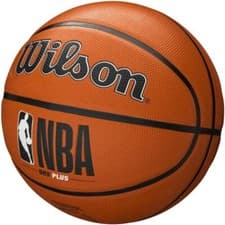 Image of WILSON BASKETBALL SIZE 7 DVR PLUS NBA BALL AMBER BLACK OUTDOOR COURT TAN ORANGE