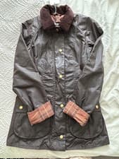 Image of Barbour Beadnell Waxed Jacket Olive colour UK 4 New with tags