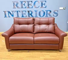 Image of G Plan Riley 3 seater high back sofa in Cambridge Conker brown leather RRP £3145